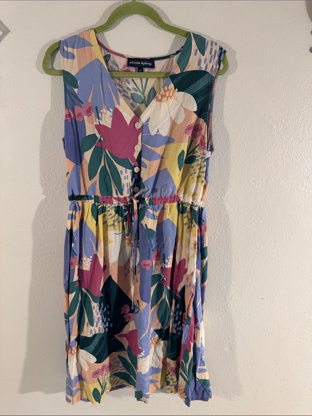 Princess Highway Multicolor Floral Midi Dress in Purple, Pink, Green, Yellow